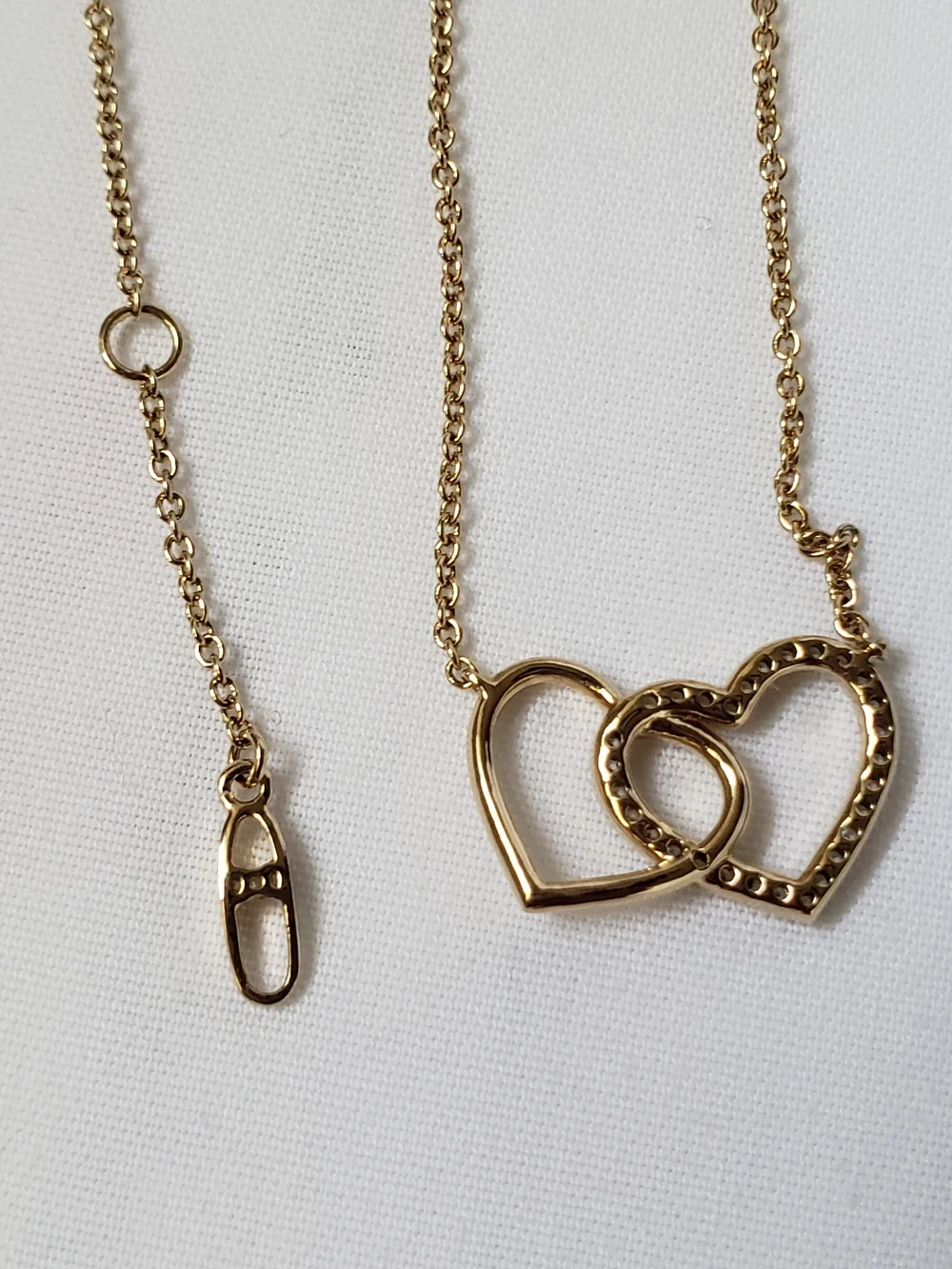 Gold Double Heart Pendant Necklace - Elegant Women’s Jewelry